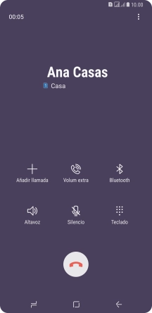 Pulsa el icono de finalizar llamada.
