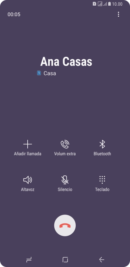 Pulsa el icono de finalizar llamada.