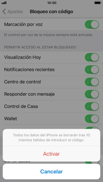 Si activas la función, pulsa Activar.