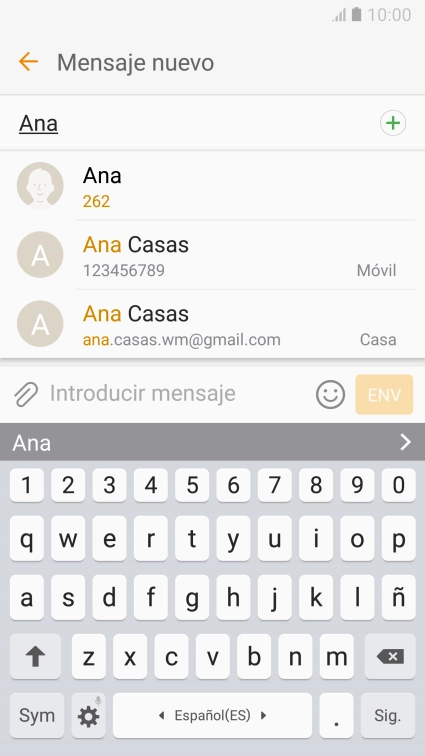 Pulsa el contacto deseado.