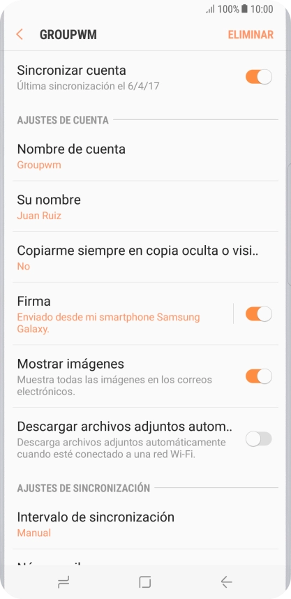 Pulsa Nombre de cuenta.