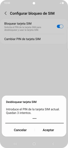 Introduce tu código PIN y pulsa Aceptar.