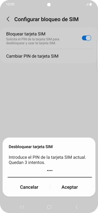 Introduce tu código PIN y pulsa Aceptar.