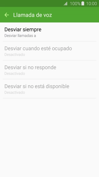 Pulsa el tipo de desvío deseado.