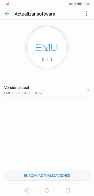 Pulsa BUSCAR ACTUALIZACIONES. Si hay una versión de software nueva disponible, aparecerá ahora en la pantalla. Sigue las indicaciones de la pantalla para actualizar el software del teléfono.