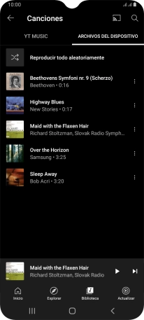 Pulsa el archivo de música deseado.