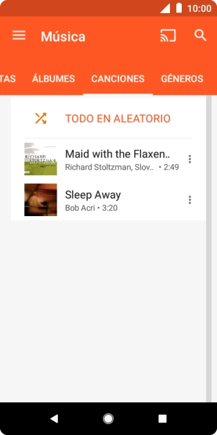 Pulsa el archivo de música deseado.