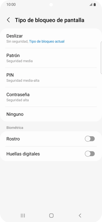 Pulsa Huellas digitales.