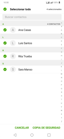 Pulsa COPIA DE SEGURIDAD.