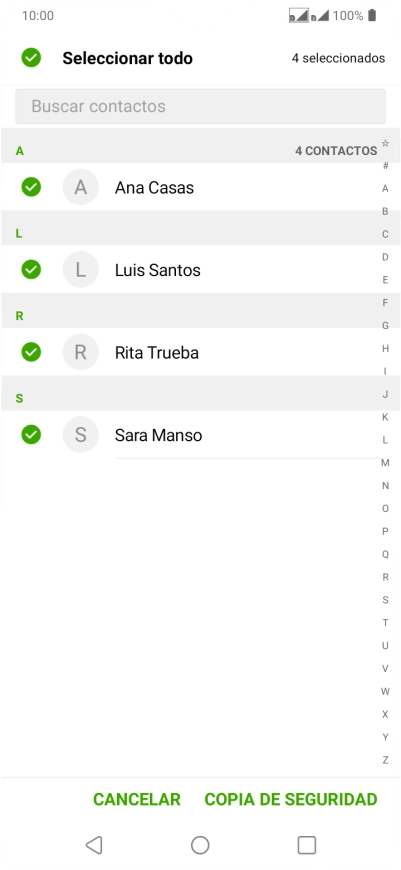 Pulsa COPIA DE SEGURIDAD.