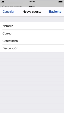 Pulsa Descripción e introduce el nombre de la cuenta de correo electrónico.
