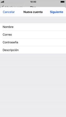 Pulsa Descripción e introduce el nombre de la cuenta de correo electrónico.