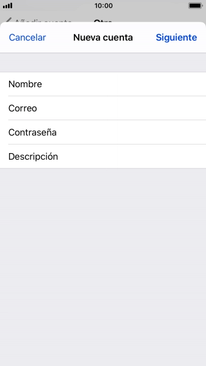 Pulsa Descripción e introduce el nombre de la cuenta de correo electrónico.