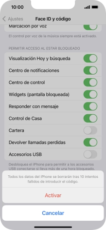 Si activas la función, pulsa Activar.