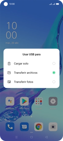 Pulsa Transferir archivos.