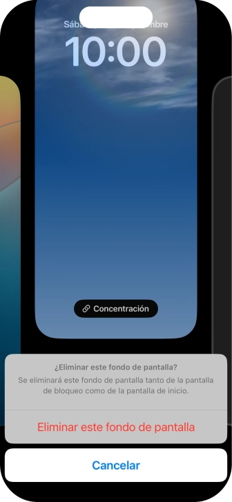 Pulsa Eliminar este fondo de pantalla.