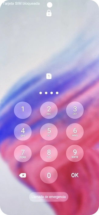 Si es necesario desbloquear la tarjeta SIM, introduce el código PIN y pulsa OK.