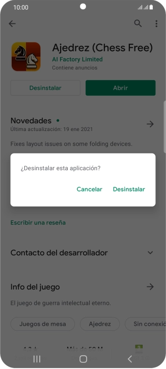 Pulsa Desinstalar.