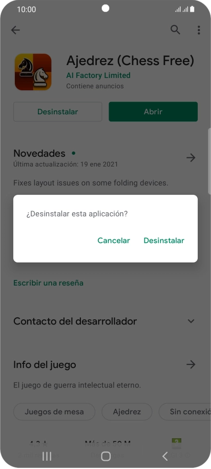 Pulsa Desinstalar.