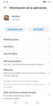 Pulsa Almacenamiento.