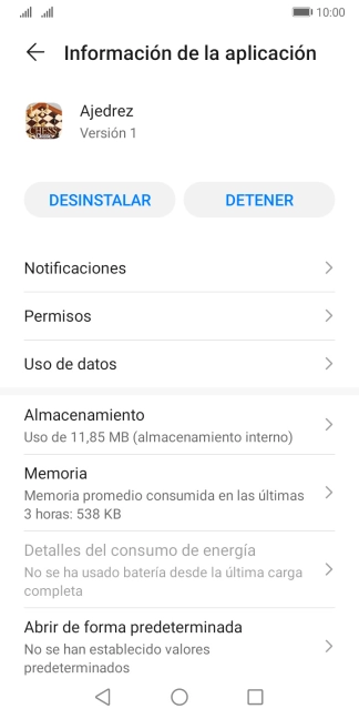 Pulsa Almacenamiento.