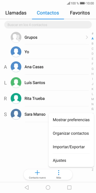 Pulsa Importar/Exportar.