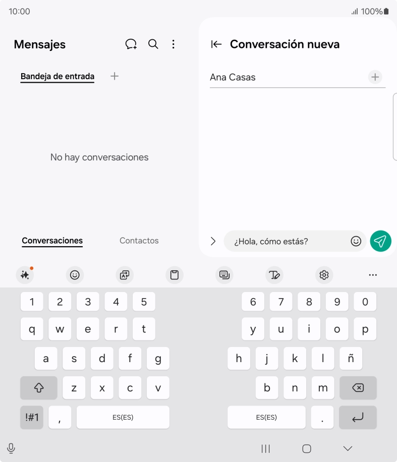 Crea un nuevo mensaje y escribe el texto deseado.
