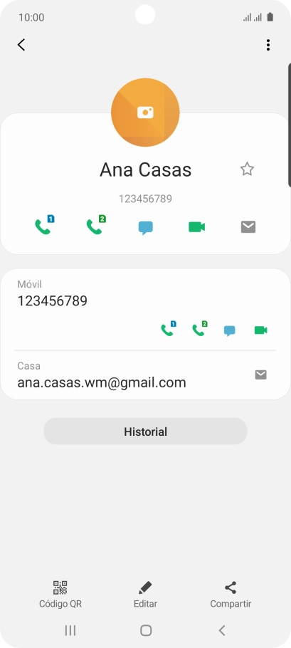 Pulsa el icono de llamada junto a la tarjeta SIM deseada.