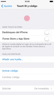 Pulsa Añadir una huella... y sigue las indicaciones de la pantalla para añadir tu huella digital.