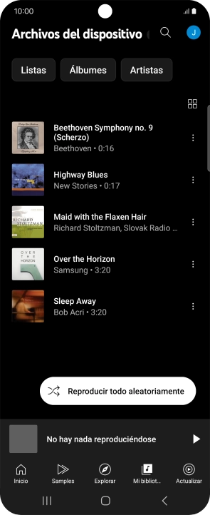 Pulsa el archivo de música deseado.