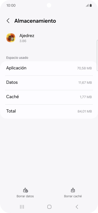 Pulsa Borrar caché.