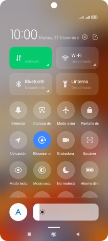 Pulsa el icono de datos móviles para activar o desactivar la función.