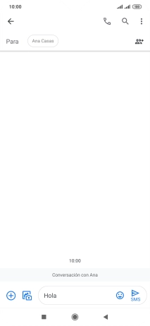 Pulsa el icono de envío cuando termines de escribir el mensaje corto.