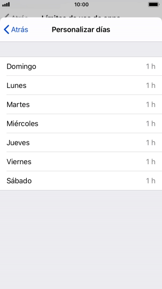 Pulsa los días deseados.