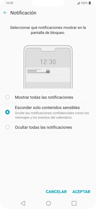 Pulsa en el campo junto a los ajustes deseados.