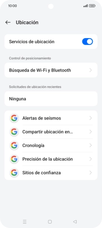 Pulsa Precisión de la ubicación.
