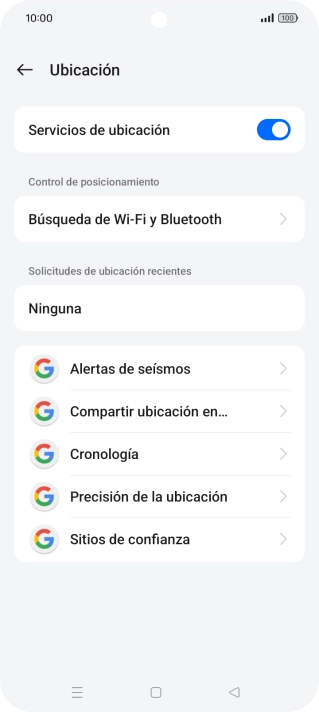 Pulsa Precisión de la ubicación.
