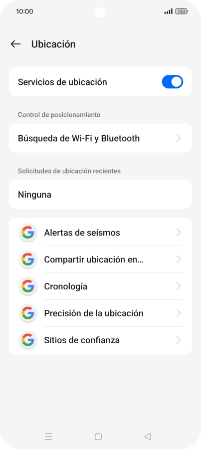 Pulsa Precisión de la ubicación.