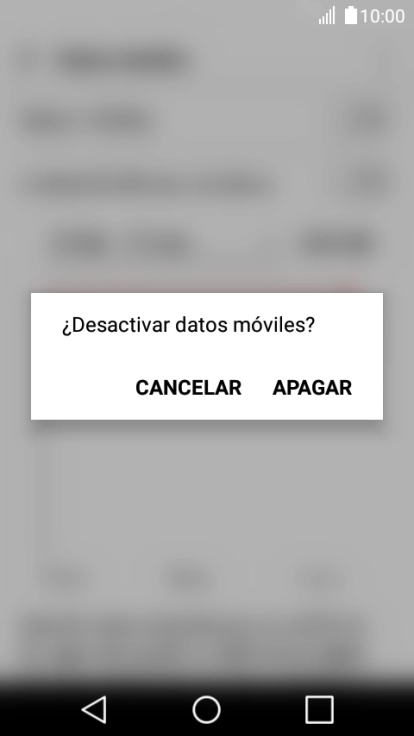 Si activas los datos móviles, pulsa APAGAR.