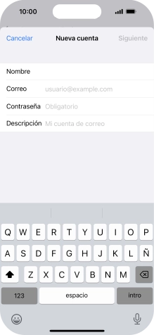 Pulsa Correo e introduce tu dirección de correo electrónico.