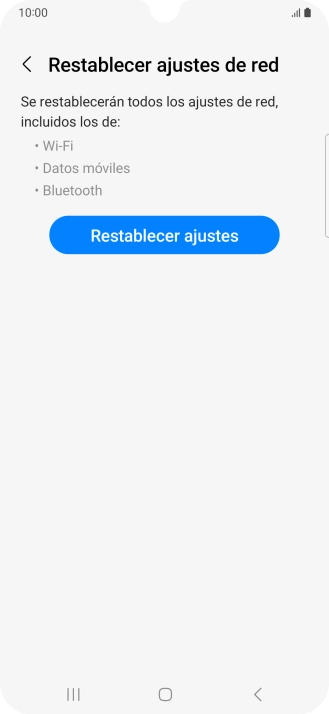 Pulsa Restablecer ajustes.