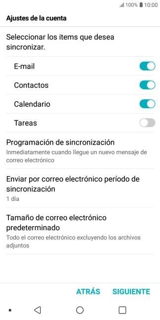 Si aparece en la pantalla esta imagen, tu cuenta de correo electrónico ha sido reconocida y configurada automáticamente. Sigue las indicaciones de la pantalla para introducir más información y terminar la configuración.