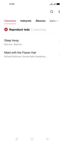 Pulsa una categoría y desplázate al archivo de música deseado.