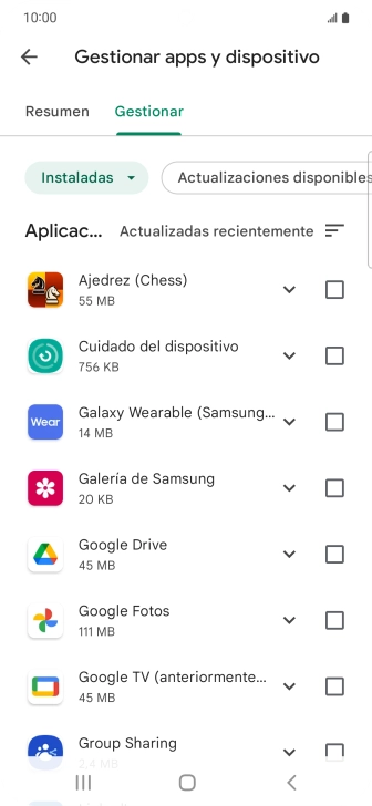 Pulsa la app deseada.