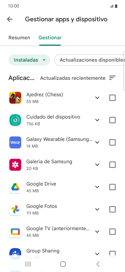 Pulsa la app deseada.
