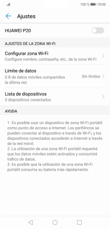 Pulsa Configurar zona Wi-Fi.