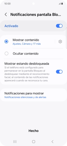 Pulsa los ajustes deseados para activarlos o desactivarlos.
