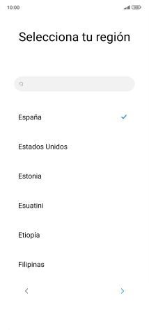 Pulsa el país o el área deseados.