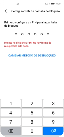 Pulsa CAMBIAR MÉTODO DE DESBLOQUEO.