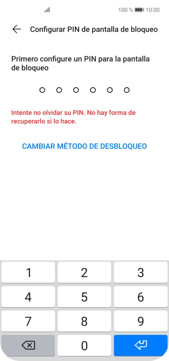 Pulsa CAMBIAR MÉTODO DE DESBLOQUEO.